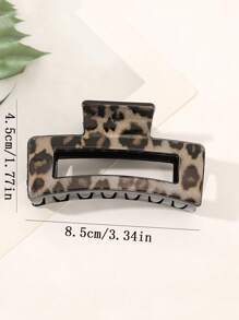 3pcs New Leopard Print Hair Claw Clip, European And American Fashion Square Hair Clip, Suitable For Making Chinese Bun Or Ponytail Hairstyles Hair Clips Hair Jaw Clip Hair Clamps Hair Clutch Clip Fall Winter Hair Accessories For Women For Vacation Outfits Woman Flower Hair Clip - Multicolor - View 7