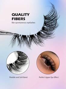 7 Pairs Asiteo Natural Soft Criss-Cross Faux Mink Cartoon Style Cat Eye False Eyelashes - Criss Cross lashes - View 2