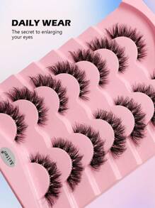 7 Pairs Asiteo Natural Soft Criss-Cross Faux Mink Cartoon Style Cat Eye False Eyelashes - Criss Cross lashes - View 5