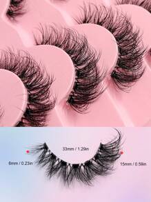 7 Pairs Asiteo Natural Soft Criss-Cross Faux Mink Cartoon Style Cat Eye False Eyelashes - Criss Cross lashes - View 4