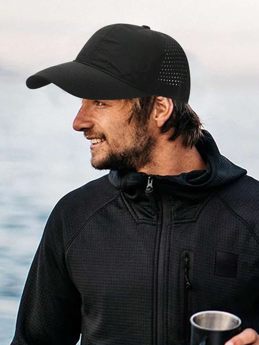 1 件装男士速干防水透气防晒棒球帽 - 黑色 - 查看 1