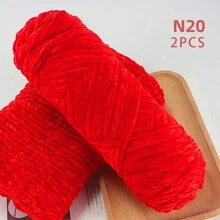 QJH 1pc/2pcs Velvet Chenille Yarn, Soft & Warm Hand Woven Yarn Thread, Perfect For DIY Crochet And Knitting Creative Projects, Ideal For Weaving Scarves, Blankets, Hats, Sweaters