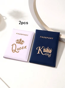 1/2pcs Travel Passport Holder Travel Document Storage Set Creative Passport Holder And Ticket Clip, Fashionable Passport Cover For Protecting During Holiday Travels For Travel Storage Bag,Makeup Bag,Cosmetic Bag,Vacation Organizer,Large Capacity Makeup Organizer Makeup Case, For Lipstick, Brush, Skincare, Mobile Phone, Coin, Small Items, For Home,Gift,Vacation And Festival Halloween Christmas Multifunctional Use,Boho Vibes