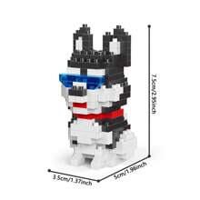 Bloques de construcción con partículas de tamaño micro de la serie de mascotas perro, un juguete que ejercita los dedos y la capacidad de pensamiento, apropiado para principiantes en bloques de construcción como regalo, 1 pieza