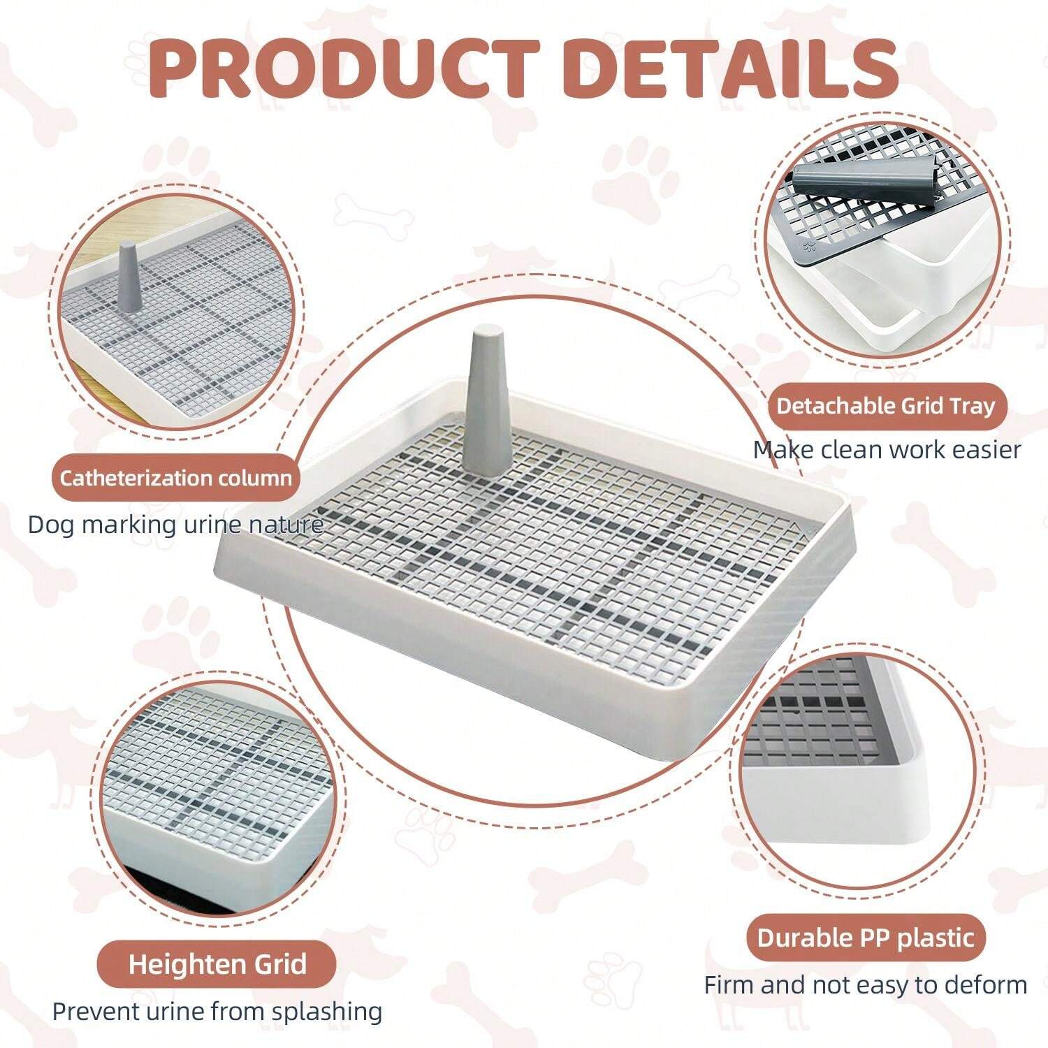 Dog Training Toilet With Mesh And Detachable Pillars, Suitable For Indoor Balconies And Floors