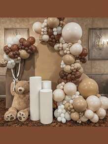 125pcs Coffee Brown Balloon Flower Garland Arch Kit For Wedding Birthday Party Decoration, Latex Balloon Decor, Birthday Photo Props, Birthday & Anniversary Party Indoor Room Decoration, Christmas - Multicolor - View 1