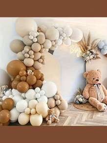 125pcs Coffee Brown Balloon Flower Garland Arch Kit For Wedding Birthday Party Decoration, Latex Balloon Decor, Birthday Photo Props, Birthday & Anniversary Party Indoor Room Decoration, Christmas - Multicolor - View 3