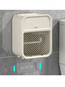 Caja de pañuelos para baño y cocina con cubo para armario, multiusos, adecuada para rollos de papel y pañuelos de papel - Blanco - Ver 10