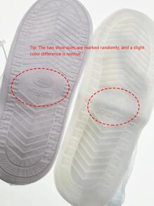 1 双前拉链防滑防水雨靴套，适合学校、办公室、家庭、旅行 - 白色 - 查看 3