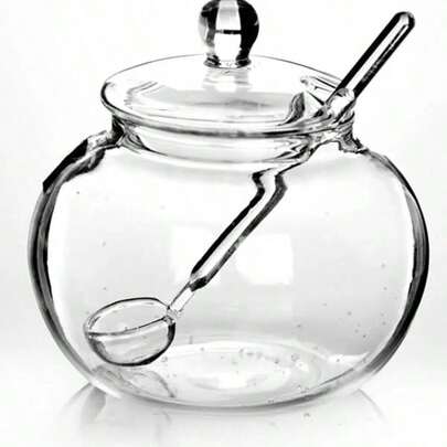 Transparent 250ml Glass Jar Candy Spice Household Chicken Cooking Sugar Bowl Home Storage Organization Sugar Pot Vases,Food,,Kitchen,Cooking,Seasoning,Spice,Party,Travel,Kitchen Items,Kitchen Tools,Kitchen Things.
