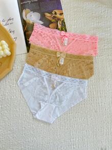 FANNY LOVE braga encaje campana lazo tridimensional - Rosa - Ver 1