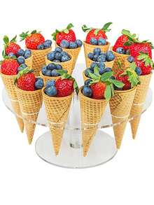 1/2PCS Ice Cream Stand, Clear Acrylic Party Ice Cream Cone Stand, Birthday Food Display Stand, Party Gathering Supplies