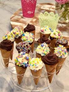 1/2PCS Ice Cream Stand, Clear Acrylic Party Ice Cream Cone Stand, Birthday Food Display Stand, Party Gathering Supplies