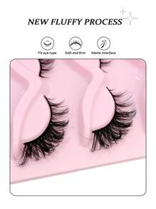 Asiteo 5 Pairs Cat Eye False Eyelashes, Fluffy, Lengthening, Curling, Extended Outer Corner, Comfortable Soft Black Lash Stems, Suitable For Daily To Glamorous Makeup - 眼尾拉長款 - 查看 5