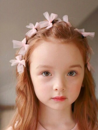 10入組女孩可愛公主風格配件，芭蕾仙子和甜心風格，馬卡龍色網紗結緞帶髮夾，多巴胺女孩Y2K頭箍，返校季節配件，日常穿搭，音樂節，海灘度假髮飾禮物