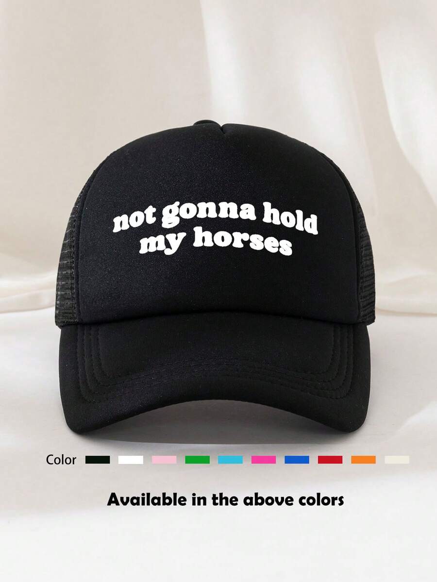 1個無性別印花裝飾運動棒球帽，遮陽帽，適用於日常使用，戶外旅行，徒步行走街頭 - 黑色 - 查看 1