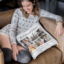 1pc Best Friend Gift Photo Collage Pillow Case Pillow Or Cover Personalized Cushion Throw Pillow Case Custom Pillowcase, Customization, Real Person Homemade Birthday Gifts