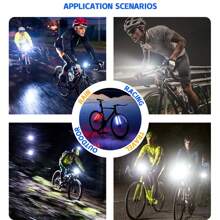 1 件 ESLNF 2000mAh 自行车灯，铝合金防水，宽光束，Type-C 充电，适用于山地车和公路车，碳纤维灯架 - 彩色 - 查看 9