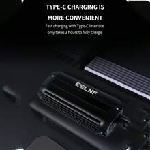 1 件 ESLNF 2000mAh 自行车灯，铝合金防水，宽光束，Type-C 充电，适用于山地车和公路车，碳纤维灯架 - 彩色 - 查看 6