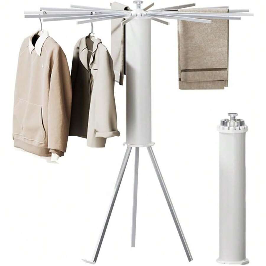 Collapsible Laundry Clothing Drying Rack, Clothes Drying Rack,Foldable Drying Clothes Dryer Hanger For Hanging Clothes, Portable Octopus Style Clothes Garment Rack Stand,Spring,Minimalist,Summer TopsDrying Rack Back To School Travel Essentials Room Decor,Home Decor,Bedroom Decor Storage Organization And Storage Puppy Keep Dress Shorts Phone Case Bikini Summer Dresses For Women Skirt Summer Dress Dresses Nails Jeans Tops White Dress Dresses For Women - White - View 1