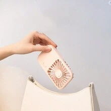 1 pieza Ventilador portátil y plegable, ventilador de bolsillo delgado para refrescarse en verano, ventilador portátil y de escritorio multifuncional con carga USB - Ideal para viajes al aire libre - Multicolor - Ver 3