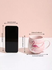 1 件全新大理石陶瓷杯，创意火烈鸟设计，适用于茶、咖啡、牛奶、果汁，非常适合家庭、客厅、早餐、婚礼、派对、礼物、生日、圣诞节 - 灰色 - 查看 16