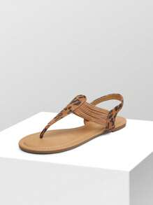 Women's Elastic Strappy String Thong Ankle Strap Summer Gladiator Sandals - 彩色 - 查看 2