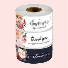 TYFYO 120Pcs Thank You For Your Order Stickers Roll Pink Business Thank You Stickers For Gift Packaging Shipping Bags Labels,1x3 Inch - Multicolor - View 9