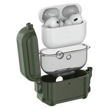 Green AirPods Pro Case With Lock - Waterproof AirPods Pro 2nd Generation Case Cover With Carabiner, Rugged Tough Protection, Hard Shell For USB-C/Lightning - Army Green - View 5