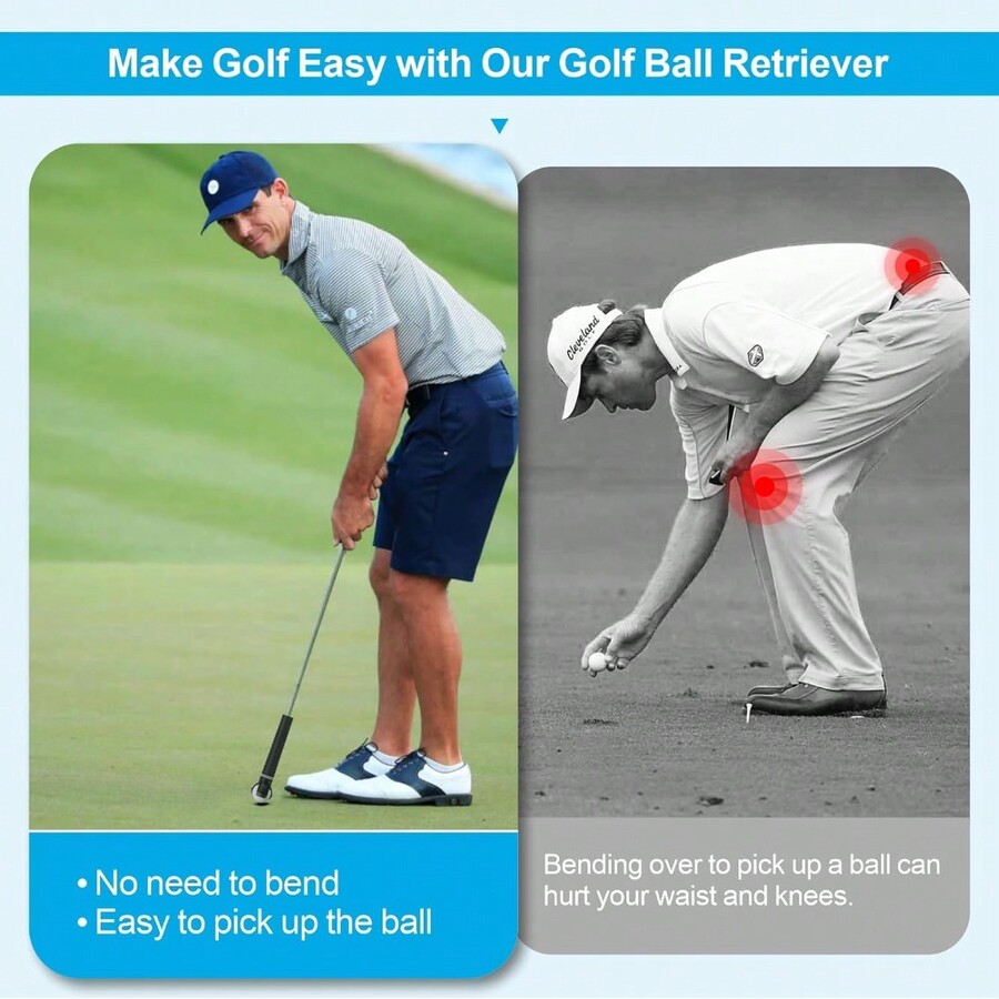 Premium Golf Ball Retriever, 1PC Durable Golf Ball Grabber And Picker