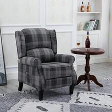 Vintage Armchair Sofa Comfortable Upholstered Leisure Chair / Recliner Chair For Living Room(Grey Check) - Xám - Xem 10