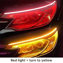 2PCS DRL Car Flexible LED Daytime Running Lights Turn Signal Lamp Headlight Waterproof 30cm 45cm 60cm White Red Yellow Blue