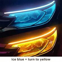 2PCS DRL Car Flexible LED Daytime Running Lights Turn Signal Lamp Headlight Waterproof 30cm 45cm 60cm White Red Yellow Blue