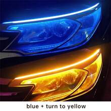 2PCS DRL Car Flexible LED Daytime Running Lights Turn Signal Lamp Headlight Waterproof 30cm 45cm 60cm White Red Yellow Blue