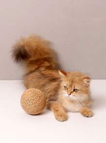 Bola grande de sisal para rascar gatos (interactiva, con sonido), juguete duradero para mascotas para morder, raspar, pulir dientes y entretenerse, adecuado para que los gatos persigan, muerdan y rasquen - Multicolor - Ver 12
