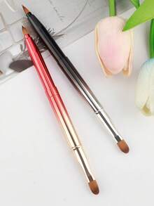 1pc Dual-Ended Retractable Lip Brush, Concealer Brush, Portable Makeup Brush With Cap - Multicolor - View 3