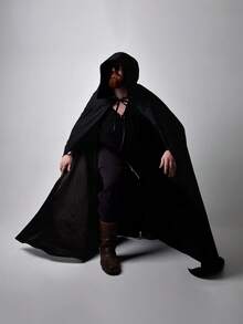 萬聖節斗篷套裝黑色死神斗篷服裝鐮刀角色扮演派對裝扮道具 - 彩色 - 查看 3