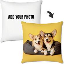 1個自訂圖片文字定制枕頭套，個性化抱枕套，情人節紀念日愛的紀念禮物 - 白色 - 查看 3