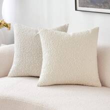Luxury Decorative Boucle Texture Square Sofa Cushion Cover Set For Living Room Home Decor, Modern Knitted Pillow Case Without Filling, Suitable For Sofa, Living Room, Bedroom, Farmhouse, Also As Gift