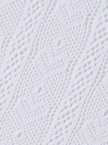 1pair Baby Girls' Princess All-Over Heart Patterned Breathable Mesh Tights, Ideal For Daily Wear Or Outfits - White - View 4