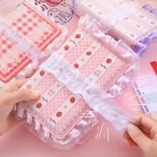 1pc DIY Lined Journal Sketchbook Pocket Planner Girls Diary Cute Notepads Stationery Notebooks Journals School Office Suppli - Pink - View 10