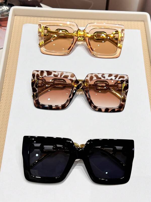 3pcs Y2K Square Cute Vintage Sport Eyeglasses For Women, Daily Wear And Summer Fashion Beach Accessories For Women Glasses Shades For Summer Beach Vacation,Outdoor,Travel