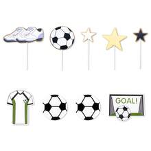 1套足球主題蛋糕裝飾釘子，適用於節日生日派對杯子蛋糕釘子 - 彩色 - 查看 4