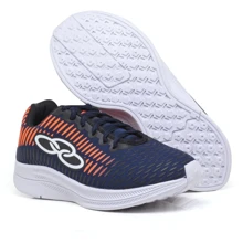 Tênis Masculino Olimpikus Esportivo Academia Caminhada Macio - Marinho Laranja - Visão 2