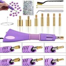 Rhinestone Applicator Set For DIY Clothing & Accessories, Includes Applicator Wand, Hot-Fix Tool, And Drill Pen, DIY Rhinestone Tool Kit For Clothes - Multicolor - View 3