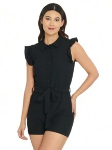 Jumper short olan en hombro - Negro - Ver 3