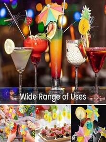 100 piezas de sombrillas de cóctel, accesorios para bebidas, palillos de sombrilla de papel para alimentos y bebidas con pajita, diseño de flamenco, decoración del hogar, decoración de habitaciones, decoración de escenas, suministros para fiestas, decoración para fiestas, decoración de bares, suministros para bares, decoración única, decoración genial - Multicolor - Ver 2