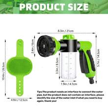 Nước rửa chó Pup Jet dùng ngoài trời, Phụ kiện vòi rửa chó 8 trong 1 kèm hộp đựng xà phòng, Phụ kiện vòi tắm cho chó kèm bàn chải tắm cho thú cưng (Không bao gồm vòi) - màu xanh lá - Xem 2