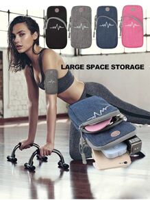 轻便跑步背心手机支架反光背心带手机袋和耳机孔透气跑步背心运动胸包慢跑手机支架水瓶背包徒步旅行和登山 - 彩色 - 查看 2