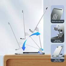 Màu tím/Đen/Bạc Giá đỡ điện thoại thông minh phổ thông Giá đỡ để bàn Có thể gập lại Có thể điều chỉnh Giá đỡ điện thoại máy tính bảng Hợp kim nhôm Hỗ trợ giá đỡ máy tính xách tay chống trượt - Nhiều màu - Xem 3